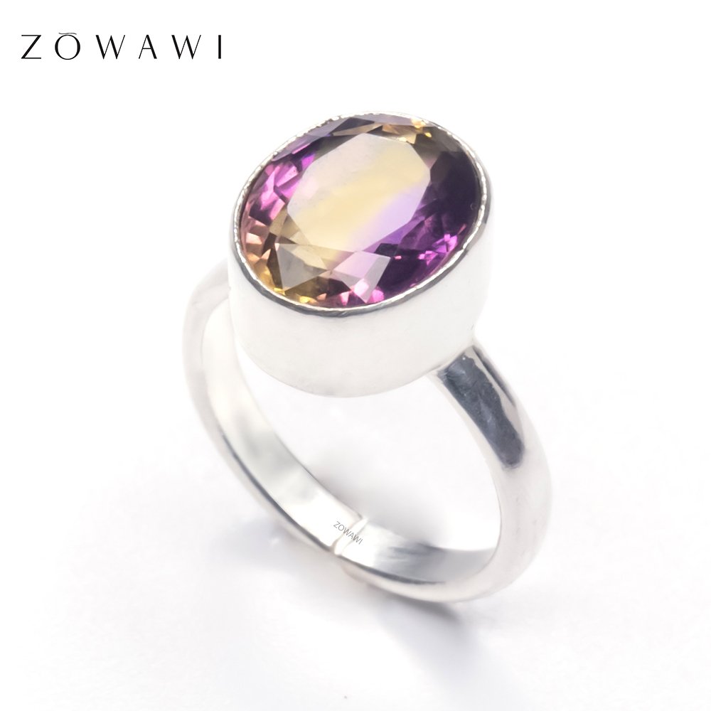 01-15 Energized Ametrine Ring In Sterling Silver With 925 Hallmark - Image 1